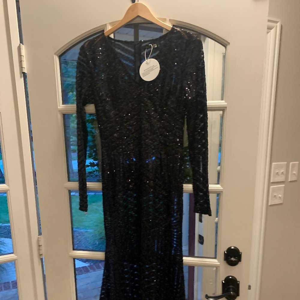 Boohoo black lace dress